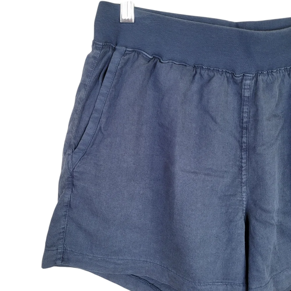 FAHERTY Arlie Day Shorts Faded Navy Linen Blend Large - Picture 6 of 12